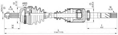 OPEN PARTS drs624000 -  Приводной вал